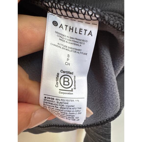 Athleta Grey Women's Altitude Pullover Sweatshirt Top Size Small Athleisure - Picture 6 of 7